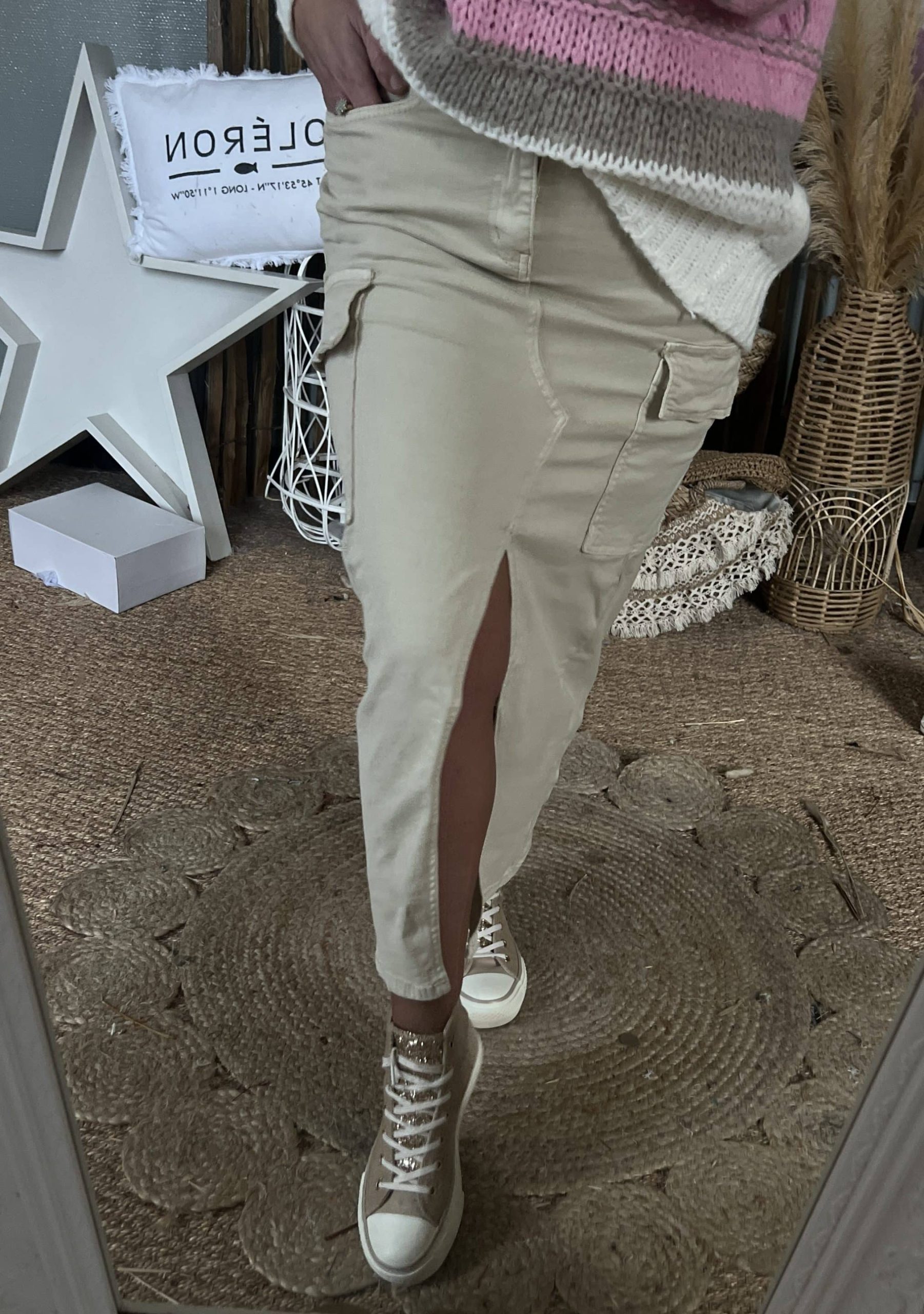 Jupe cargo beige – Image 7