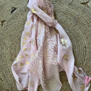 Echarpe Patch rose baby doré