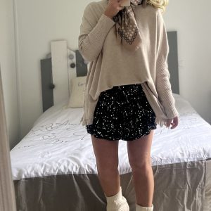 Jupette short sequins chocolat