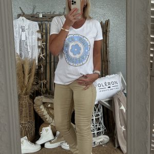 T-shirt CDS blanc ciel