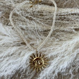 Ras du cou cordelette doré soleil