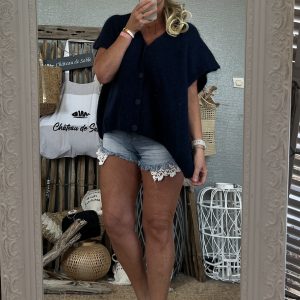 Gilet marine fluo lurex 36/48