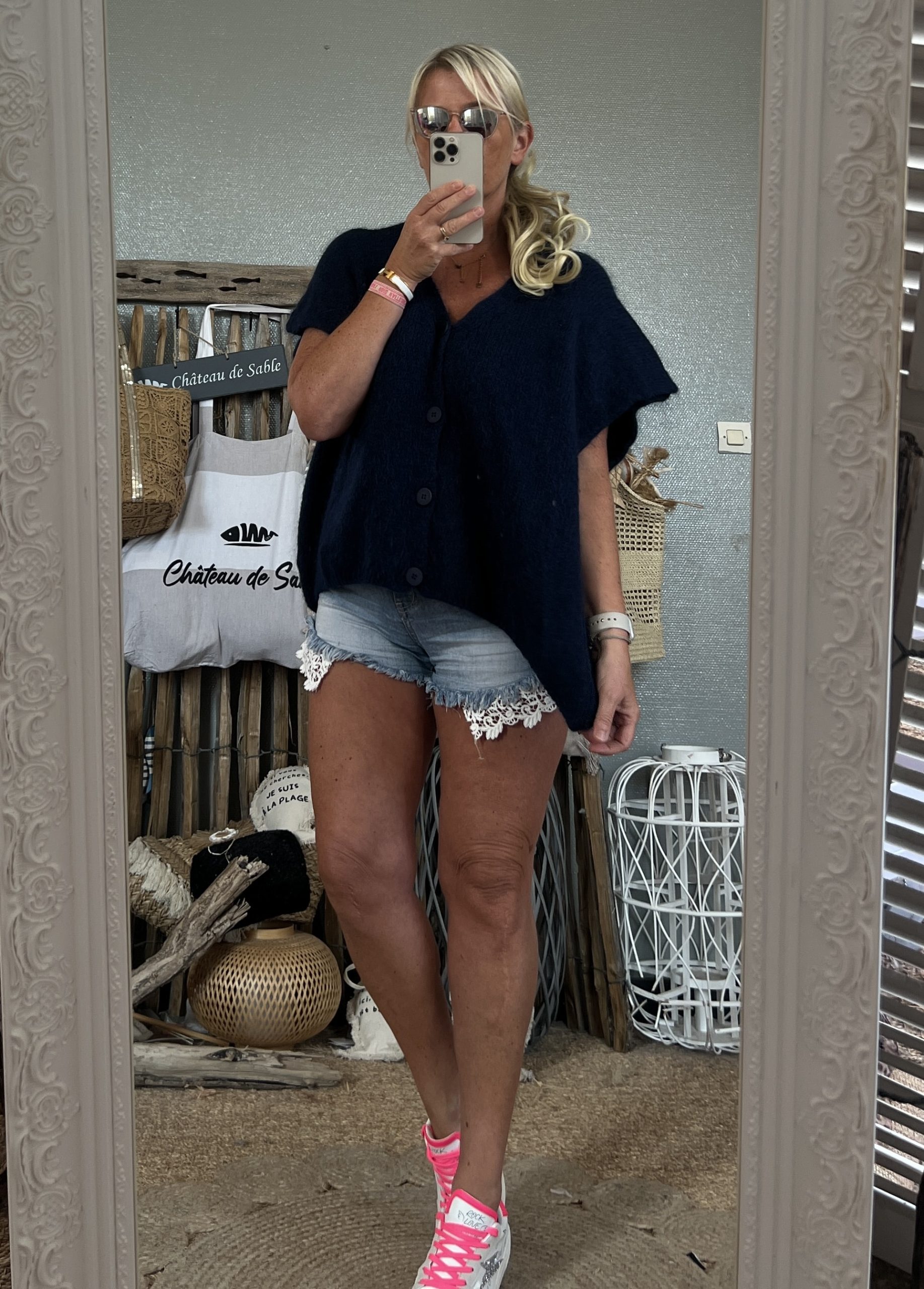 Gilet marine fluo lurex 36/48 – Image 2