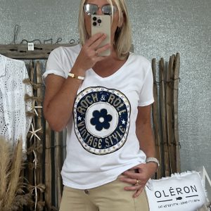 T-shirt CDS blanc marine