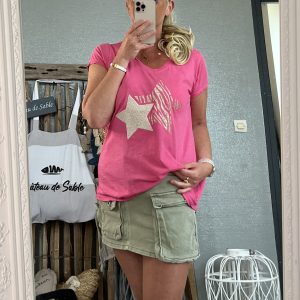 T-shirt star Fushia