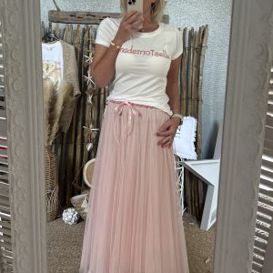 T-shirt Melle blanc rose