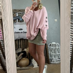 Pull oversize star rose T 44/50