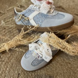 Basket CDS bleu dentelle