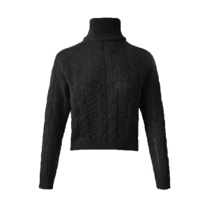 Pull Col Roulé Femme Noir