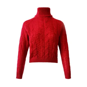 Pull Col Roulé Femme Rouge
