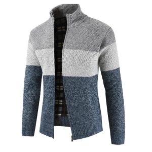 Veste Col Haut Homme Gris Clair