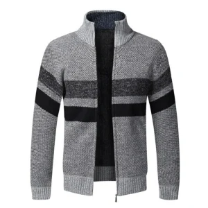 Veste Col Roulé Homme Gris Clair