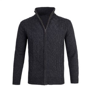 Veste Zippée Col Montant Homme Noir