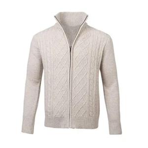 Veste Zippée Col Montant Homme Blanc
