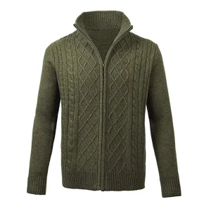 Veste Zippée Col Montant Homme Vert