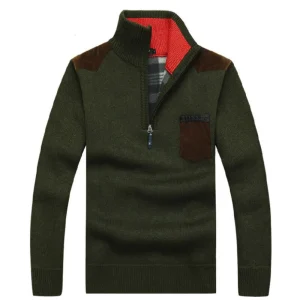 Pull Zip Homme Vert