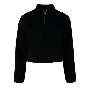 Pull Col Zippé Femme Noir