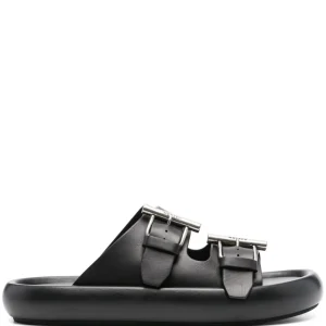 ALEXANDER MCQUEEN - Sandales en cuir noir