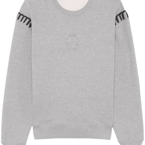 ALEXANDER MCQUEEN : sweat à imprimé tête de mort gris