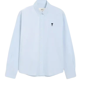 AMI - Chemise bleu en coton Bleu Ciel
