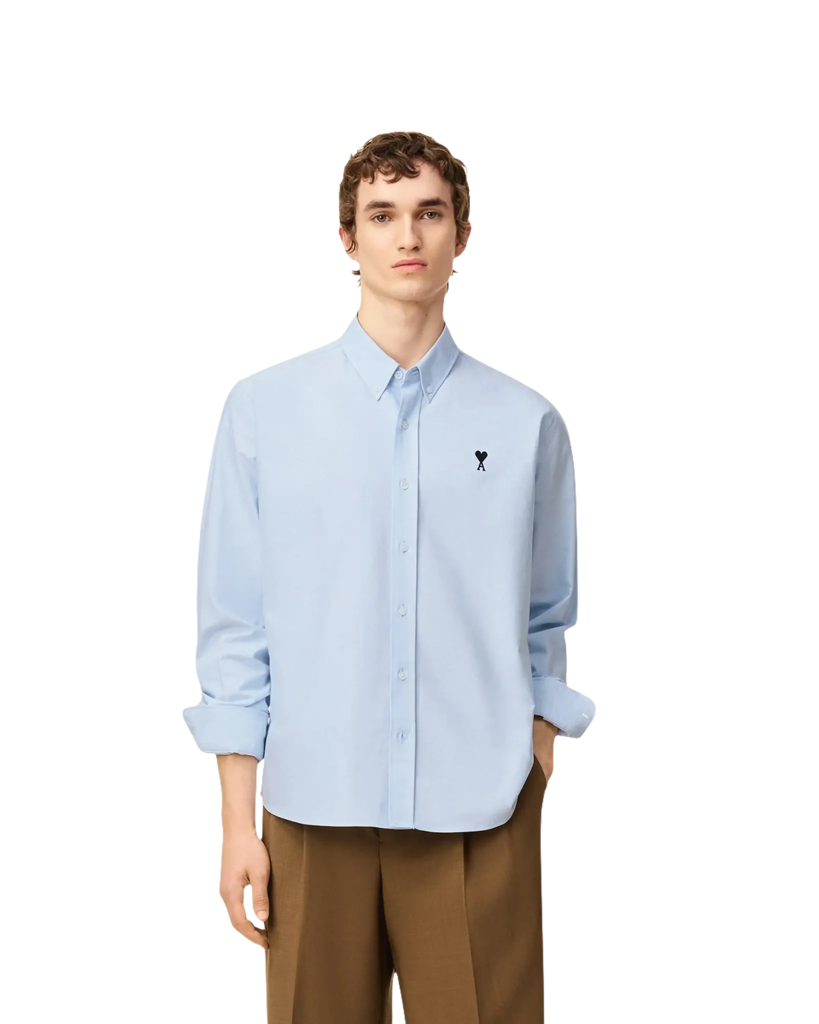 AMI - Chemise bleu en coton Bleu Ciel – Image 3