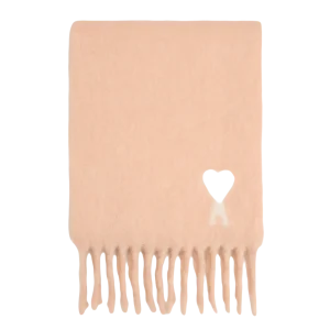 AMI - Écharpe Rose Ami De Cœur En Alpaga Poudre