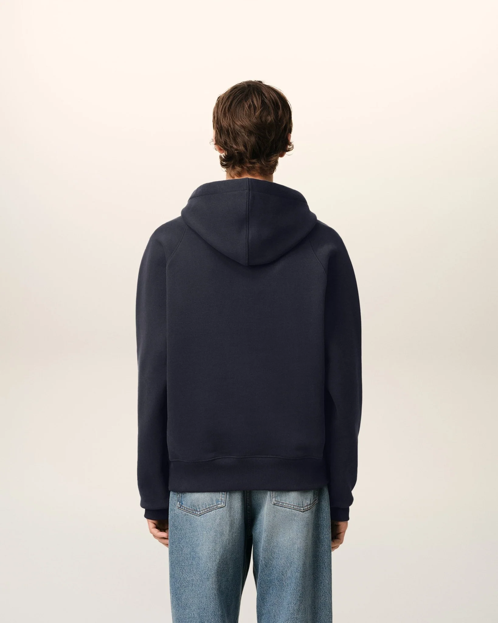AMI - HOODIE BLEU MARINE PATCH AMI PARIS EN COTON – Image 5