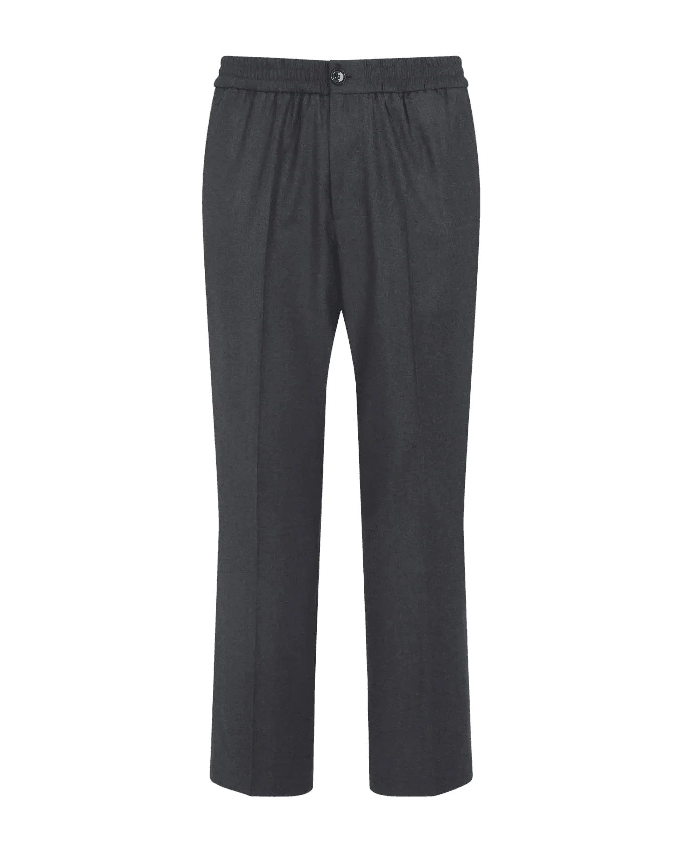AMI - Pantalon taille élastiquée gris en laine
