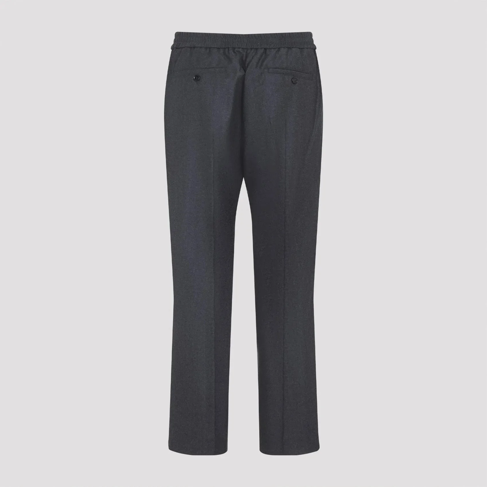 AMI - Pantalon taille élastiquée gris en laine – Image 4