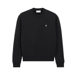 AMI PARIS - Black Cotton Ami De Coeur Sweatshirt Noir