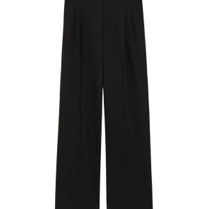 AMI PARIS - Black New Wool Low Waist Wide Trousers Noir