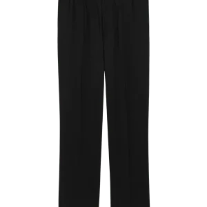 AMI PARIS - Black Wool Elasticated Waist Trousers Noir