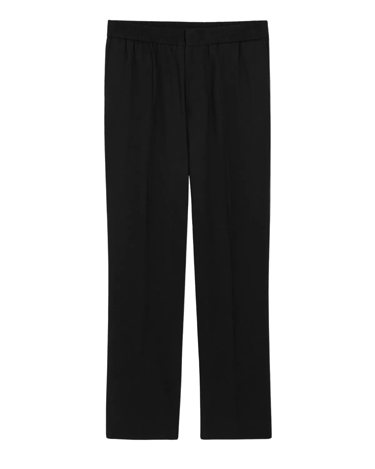 AMI PARIS - Black Wool Elasticated Waist Trousers Noir