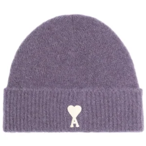 Ami Paris - Bonnet à logo brodé violet