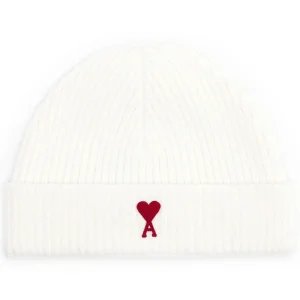 AMI Paris - Bonnet en maille - Ecru