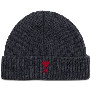 AMI Paris - Bonnet en maille - Gris anthracite