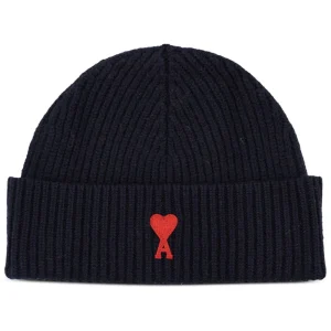 Ami Paris - Bonnet logo marine et rouge