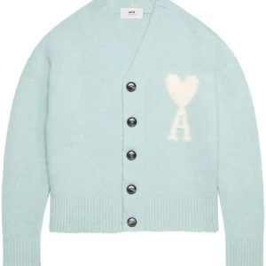 AMI Paris - Cardigan bleu Maille Nuage Ami de Coeur