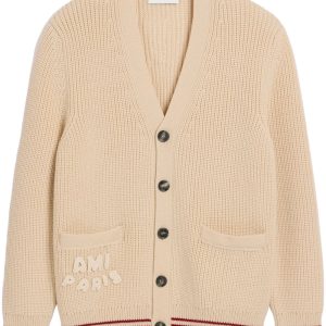 Ami Paris - Cardigan à côtes en laine
