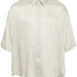 AMI Paris - Chemise à rayure Craie & Sauge