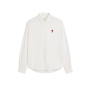 AMI PARIS - CHEMISE COL BOUTONNÉ AMI DE COEUR EN COTON Blanc