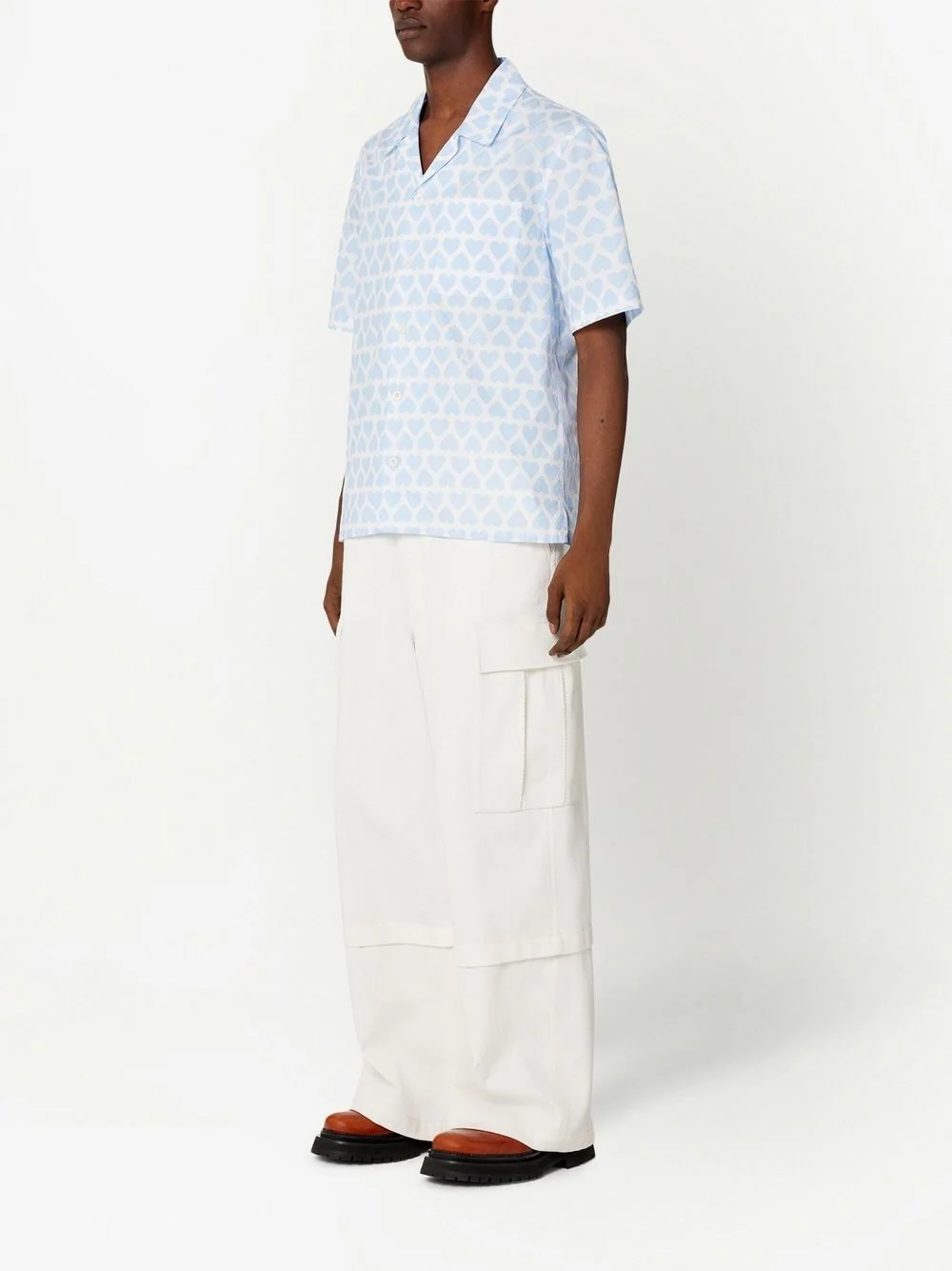 AMI Paris - Chemisette bleu à imprimé coeur – Image 4