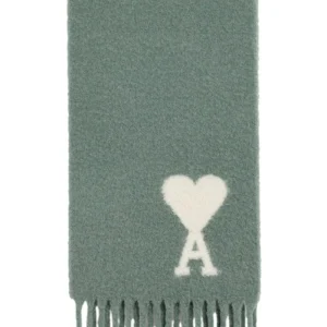 Ami Paris - Echarpe oversize à logo brodé vert