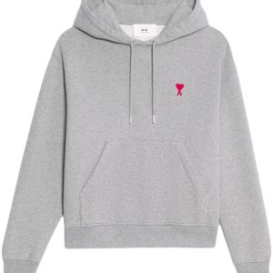AMI Paris - Hoodie gris Broderie Ami De Cœur
