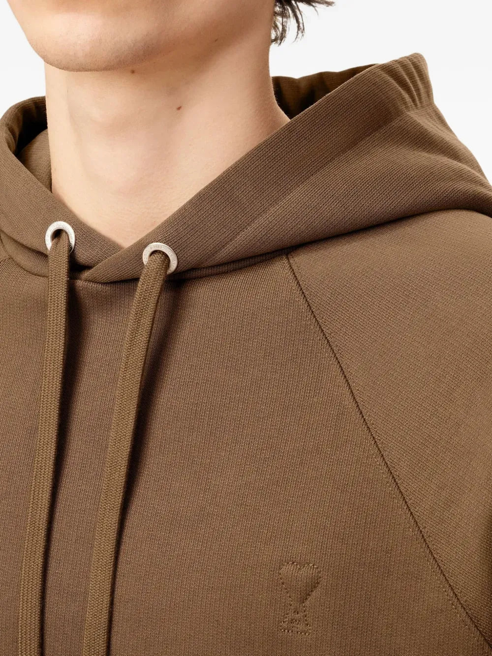 AMI PARIS - Hoodie en coton à logo marron noisette – Image 7