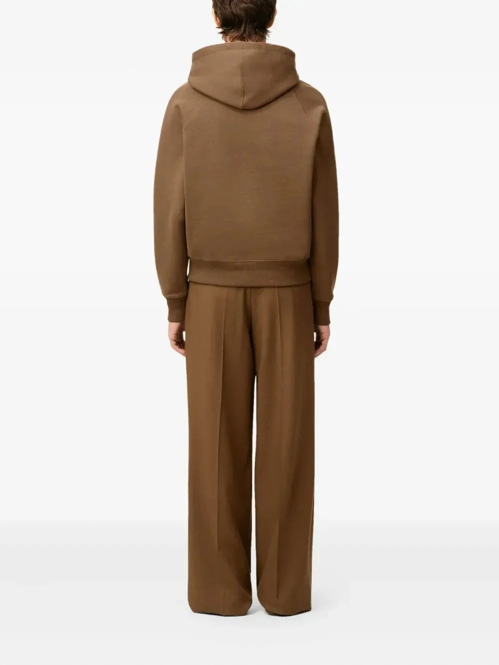 AMI PARIS - Hoodie en coton à logo marron noisette – Image 8