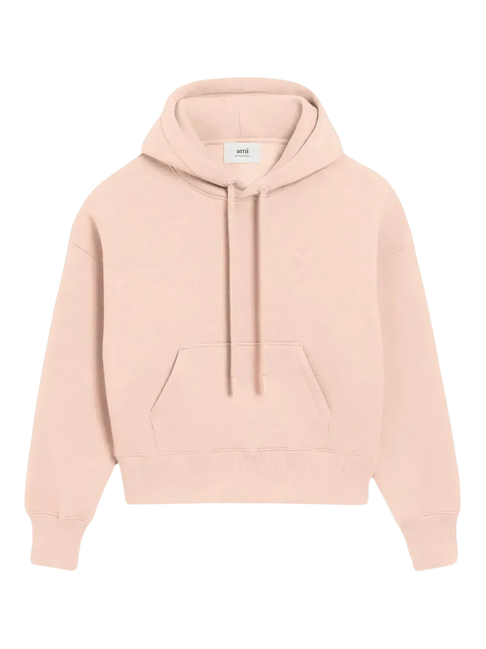 AMI PARIS - Hoodie en coton à logo rose