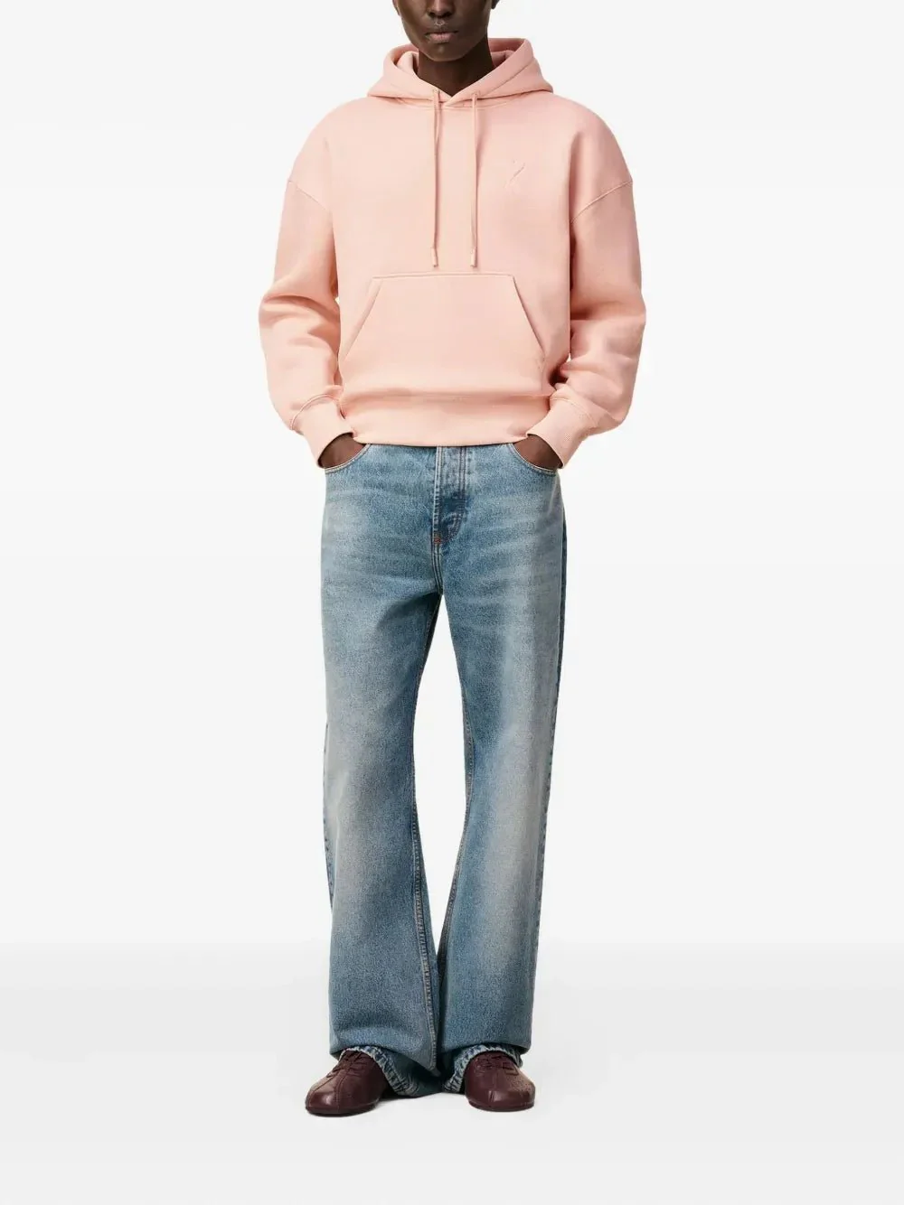 AMI PARIS - Hoodie en coton à logo rose – Image 3