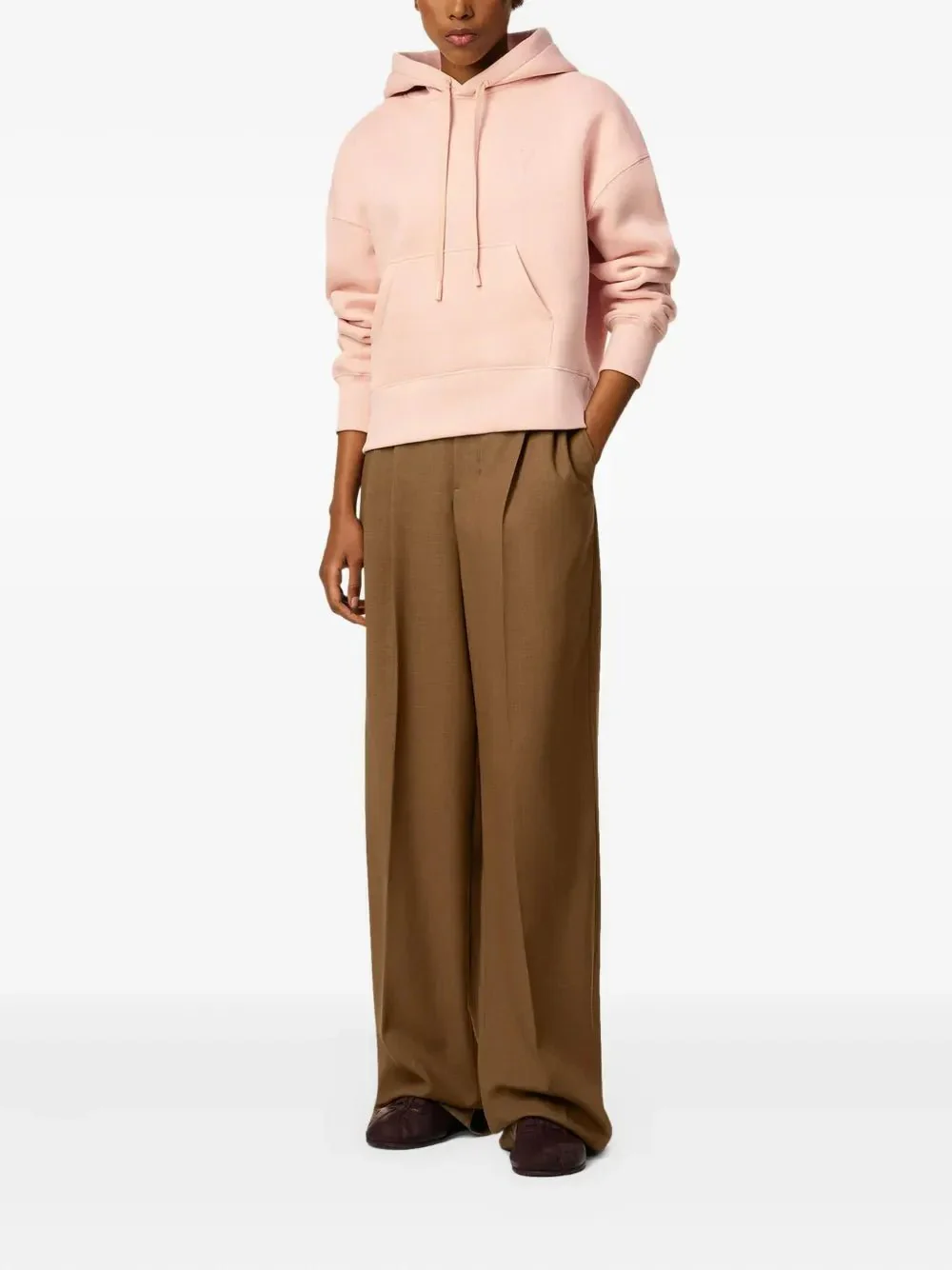 AMI PARIS - Hoodie en coton à logo rose – Image 4