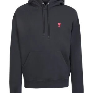 AMI Paris - Hoodie Noir Broderie Ami De Cœur